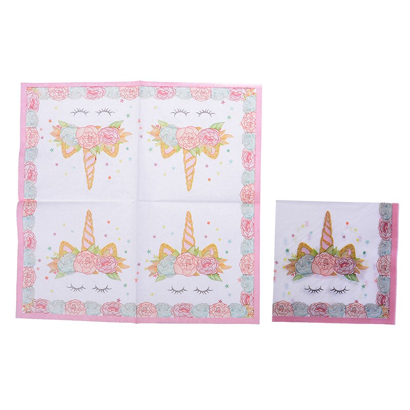 Eenhoorn Papieren Handdoek Partij Verjaardag Wegwerp Servet Kinderen Verjaardag Servet Feestartikelen
