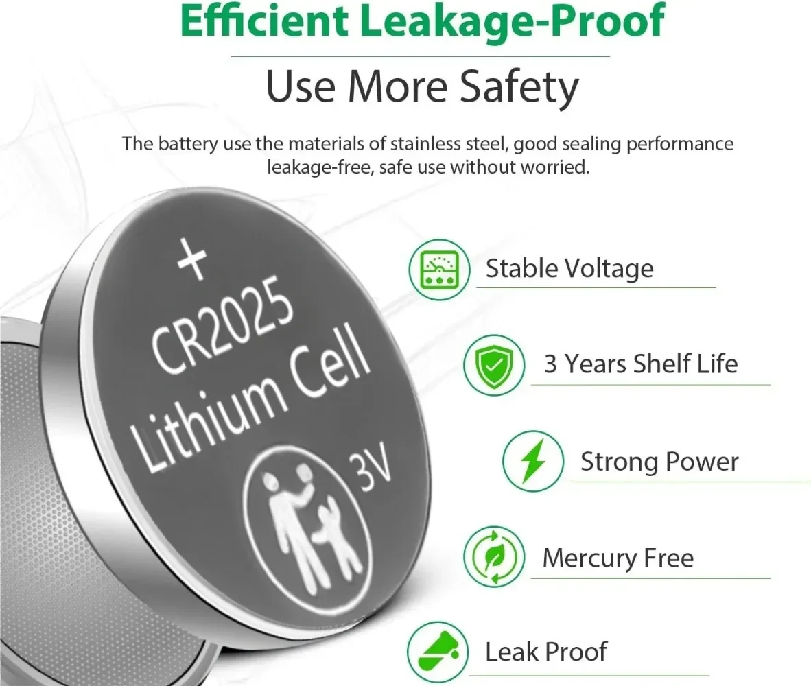 2-50PCS 3V CR2025 CR Lithium Button Battery DL2025 BR2025 5003LC LM2025 Coin Cell Watch Batteries For Toys Clock Computer