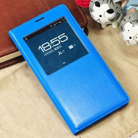Flip Cover Leather Case Voor Samsung Galaxy S5 S 5 Galaxys5 Samsungs5 SM G900 G900F G900FD SM-G900F SM-G900 Smart View telefoon Case: Sea blue