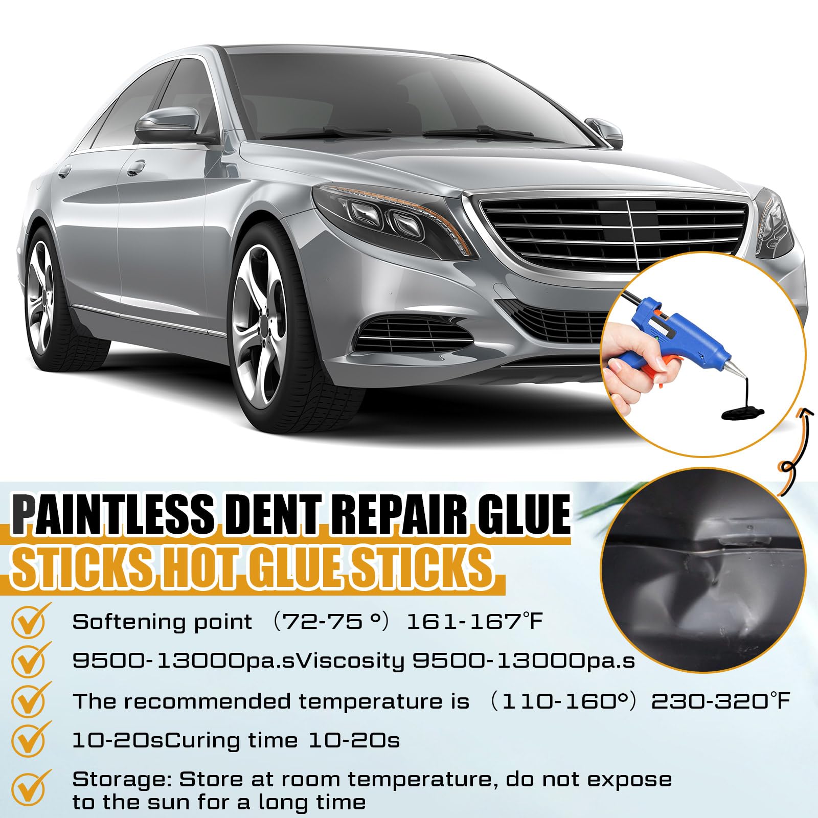 Strong Adhesion Car Dent Repair Glue Sticks Paintless Body Repair Melt Strip Tool for Car Damage Fix