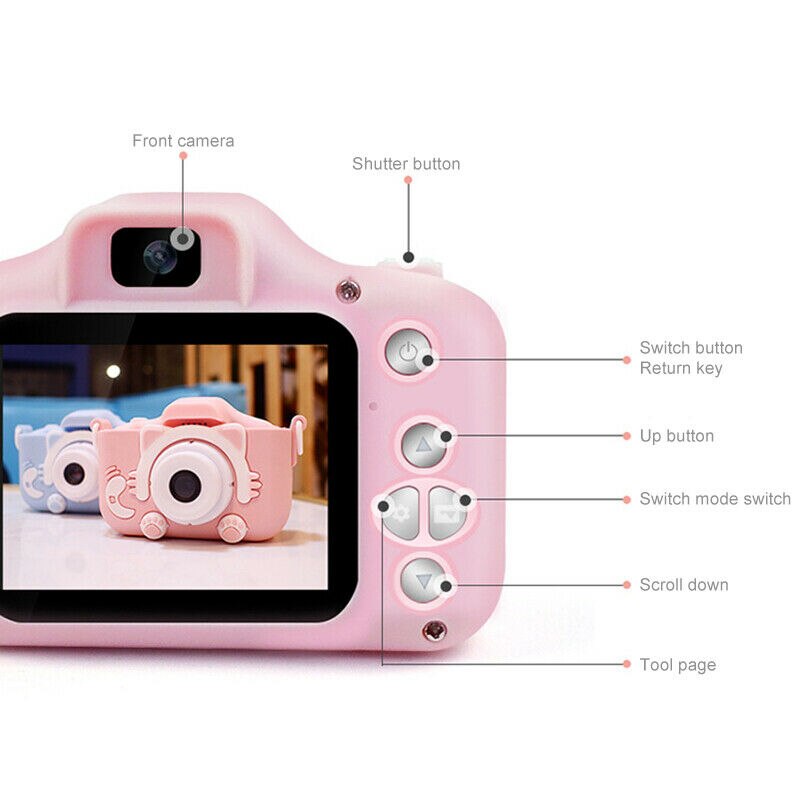 Enfants Mini caméra enfants jouets éducatifs pour enfants bébé d'anniversaire appareil photo numérique 1080P Projection vidéo caméra
