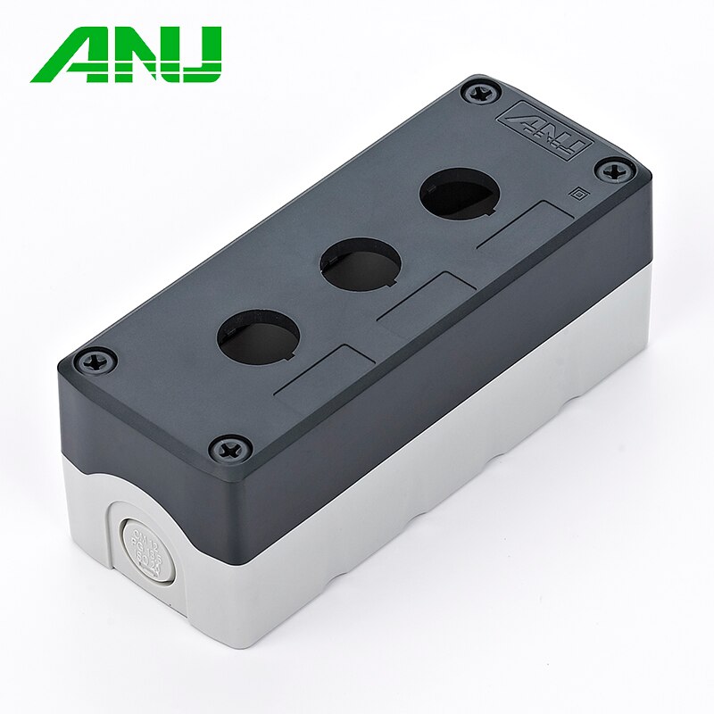IP66 PC+ABS 3 Hole Control Box Yellow/Gray Waterproof Push Button Switch Box Suit For Emergency Stop Indicator