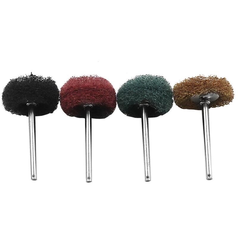 40/80pcs Mini Brush Scouring Pad Abrasive Wheel Nylon Fiber Grinding Sanding Head Buffing Polishing Wheel 1"25mm Set For Dremel