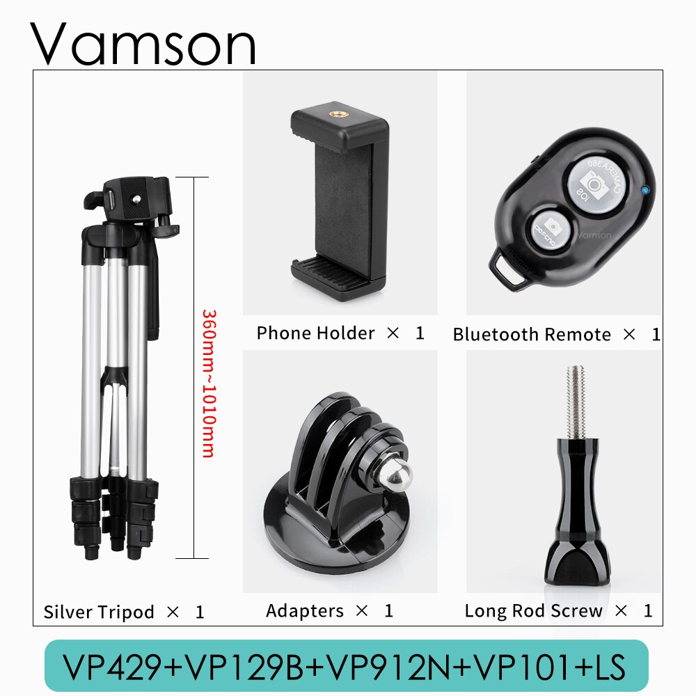 for Camera Tripod Travel Monopod Adjustable Stand with Phone Holder for Gopro hero 8 Black 7 6 for Camcorder Video Vlog: VP429A