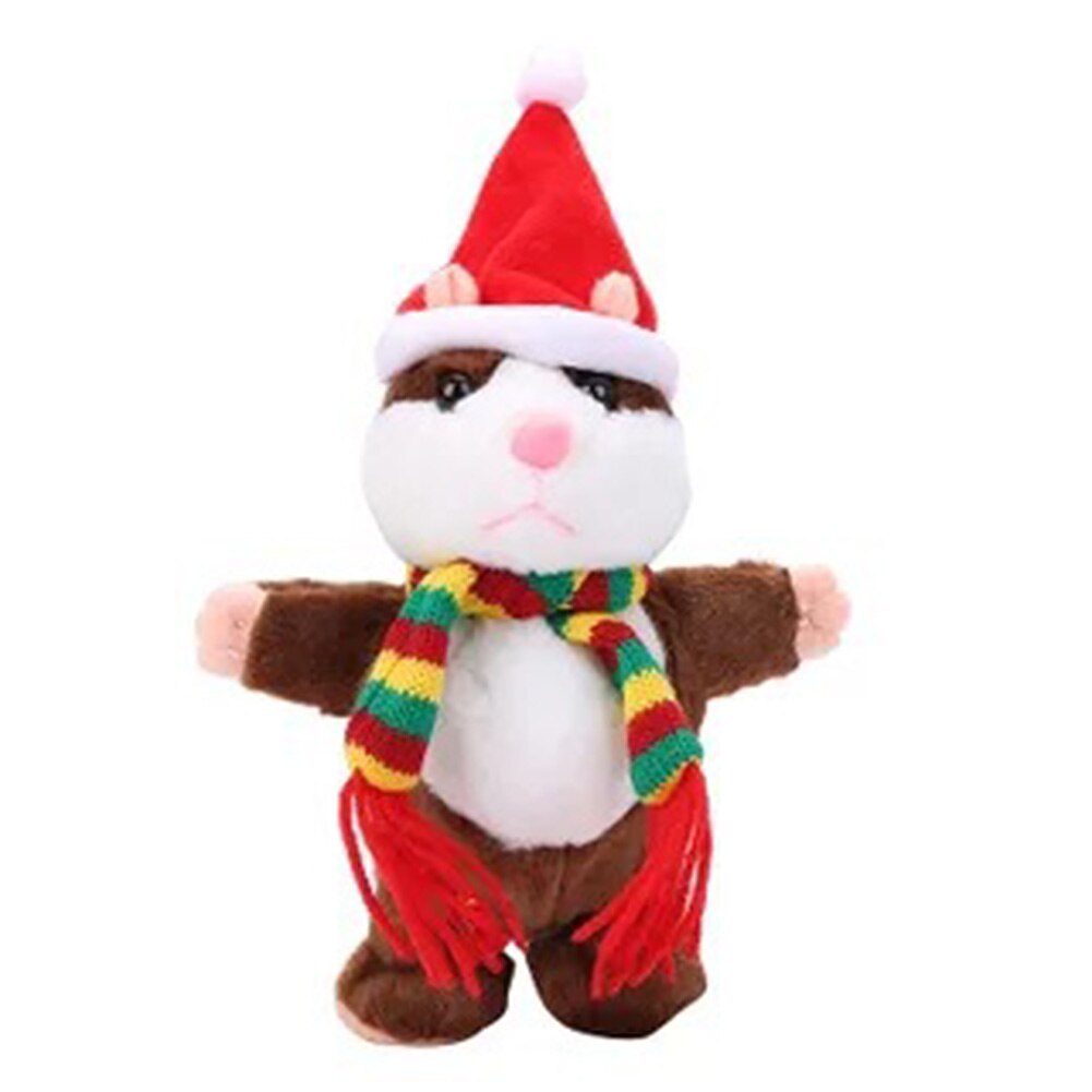 Plush Hamster Toy Christmas Recording Electric Hamster Talking Speaking Walking Mouse Toys Learn To Talk Kids Fun: Type 1D (18cm)