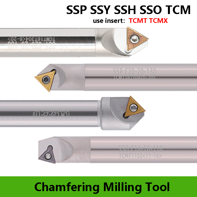 LIHAOPING 15 45 60 herramientas de biselado de 30 grados SSO SSY SSP SSH TCM C16-16-110 fresadora CNC torno cortador insertos TCMX TCMT