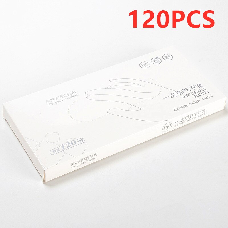 60/120PCS Box Disposable Gloves Transparent Thin Vinyl Gloves Eco-friendly Kitchen Baking Gloves Household Garden Cleaning Glove
