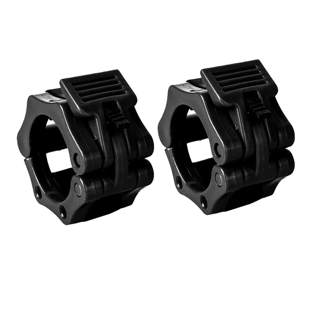 1 par de mancuernas de 25MM, pinzas para collares, bloqueo de musculación de Fitness, hebilla de gimnasio de levantamiento de pesas para entrenamiento de Crossfit: Black