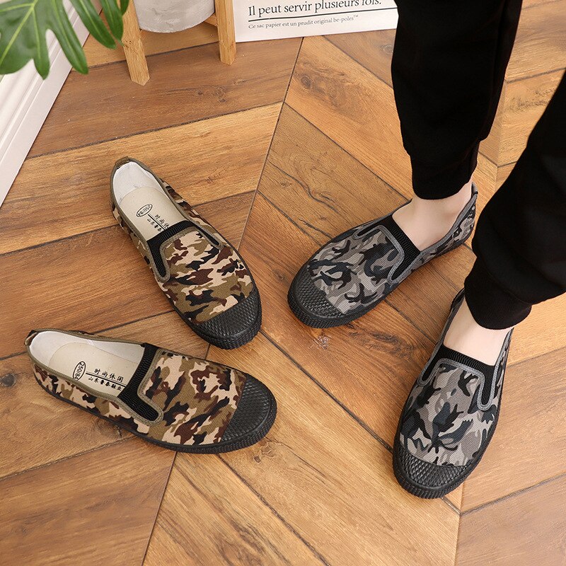Chaussures de Camouflage classiques à enfiler pour hommes, chaussures antidérapantes, confortables, légères, à la , pour homme, grande taille, collection chaussures décontractées