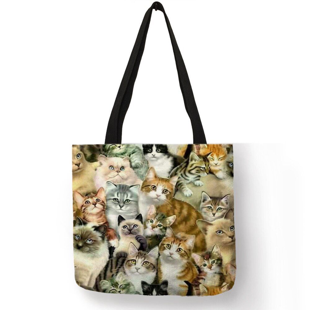 Lustige 3D Siamese Katze Menge Drucken Handtasche Für Frauen Dame lässig Büro Schulter Tasche Große Kapazität Tote Taschen Für Einkaufen: 004