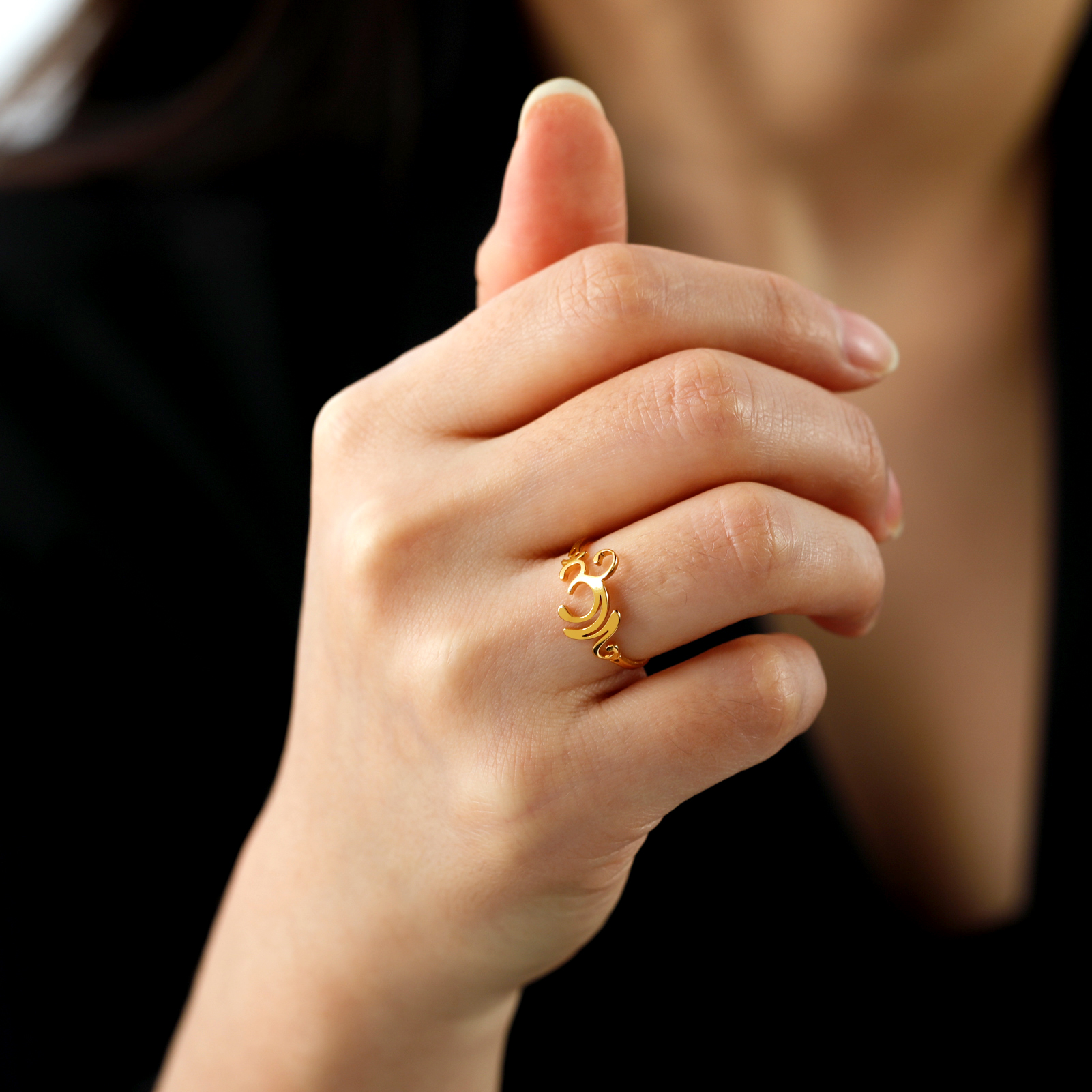 Om Aum-Anillo con símbolo de acero inoxidable, Buda, Yoga hindú, accesorios para dedos huecos, joyería de con personalidad, para mujeres y hombres