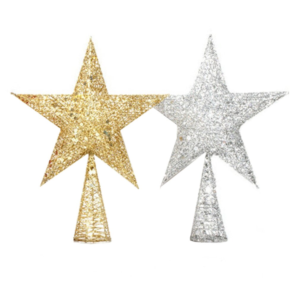 2 Stuks Kerst Aantrekkelijke Creatieve Unieke Party Prop Iron Art Ornament Boom Top Ster Voor Thuis Hotel