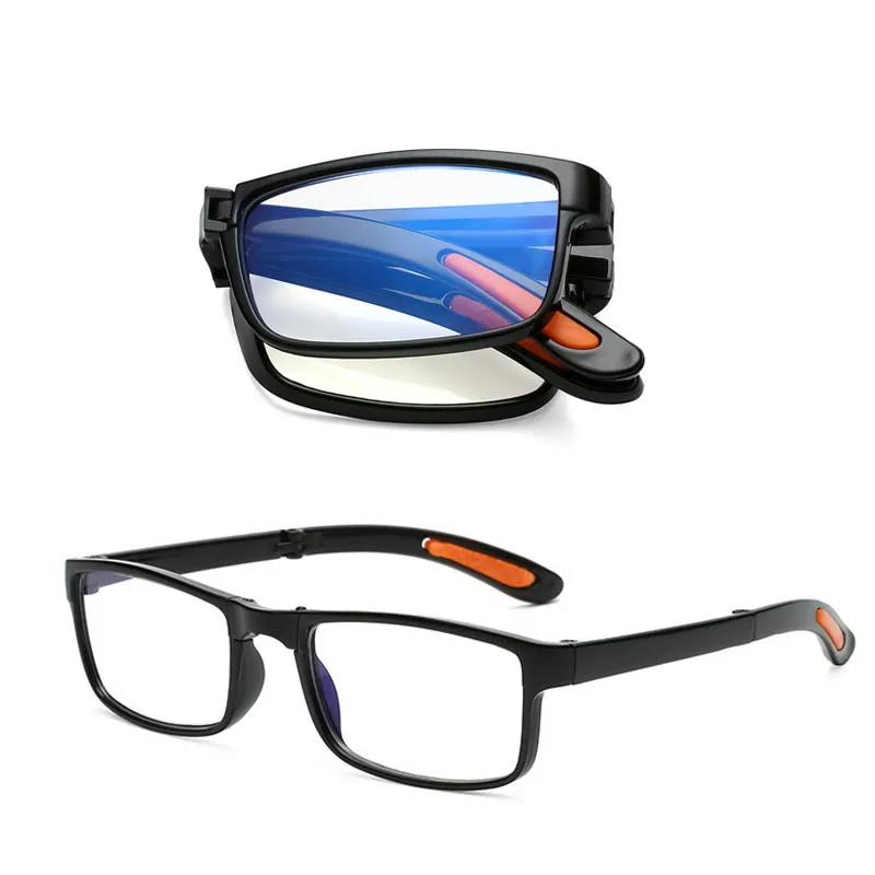 Gafas de lectura plegables con caja para hombre y mujer, lentes de lectura antiluz azul, portátiles, TR90, Farsight, dioptrías + 1,0 + 1,5 a + 4,0: Azul marino / +250