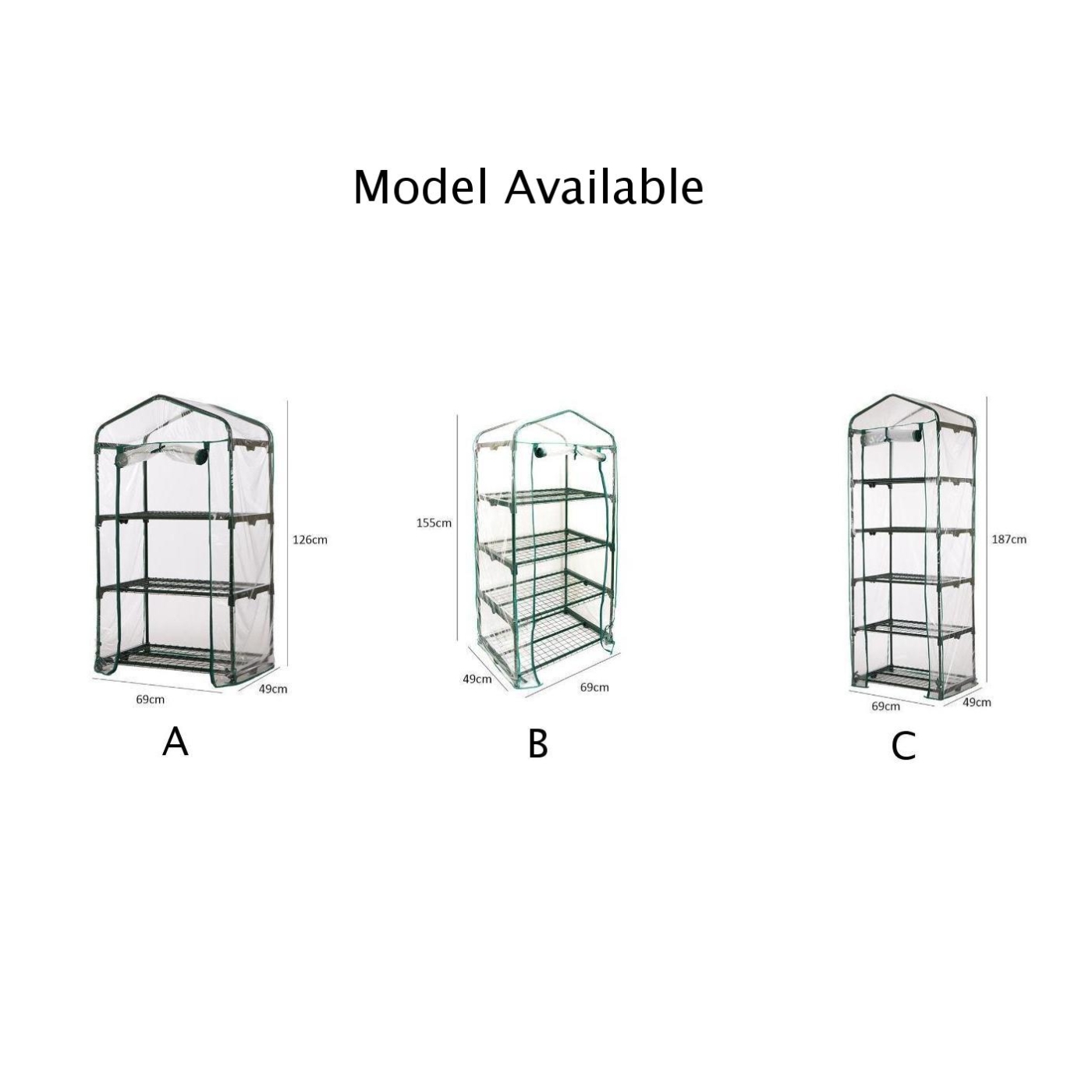 3/4/5 Tier Garden Greenhouse Grow House Plant Vegetable Growbag PVC Cover Mini(Excluding shelves)
