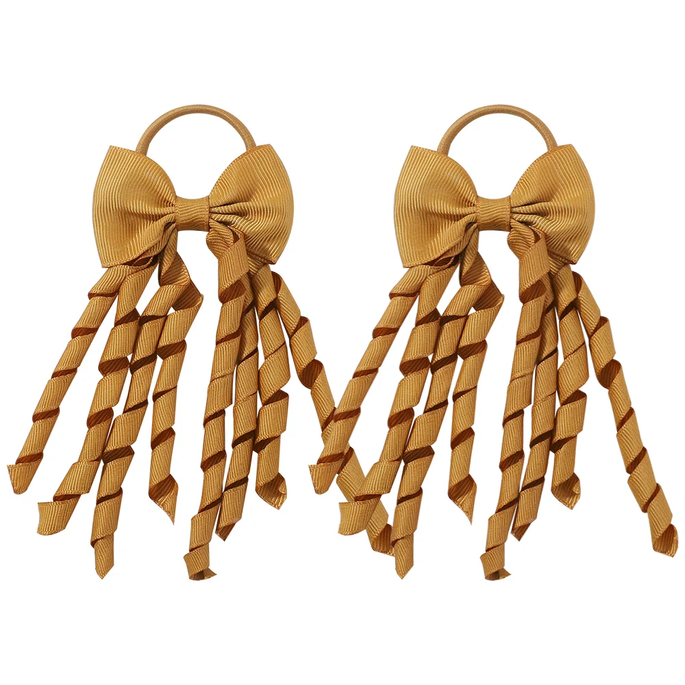 BABY BOWS Baby Meisjes Haarbanden Strikken 3 Inch Grosgrain Lint Krullend Korker Haarelastiekjes Elastische Kleurrijke Kinderen Haarband: Lavendel