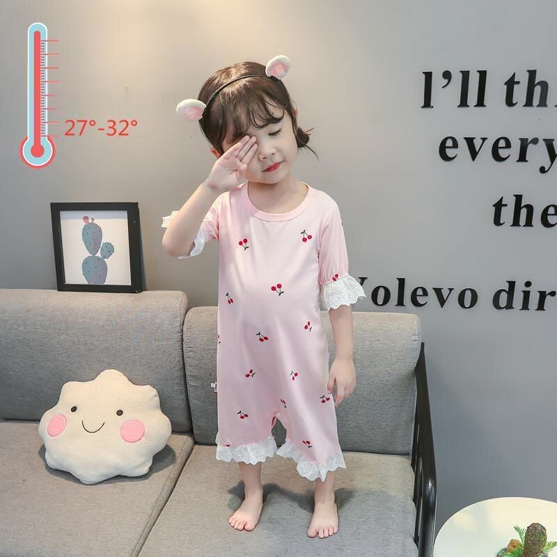 Baby Meisje Pyjama Katoen Deken Dwarsliggers Half Mouw Zomer Baby Nachtkleding Split Been Pyjama Peuter Meisjes Ropa: Pink / 80cm(Height75-85cm)