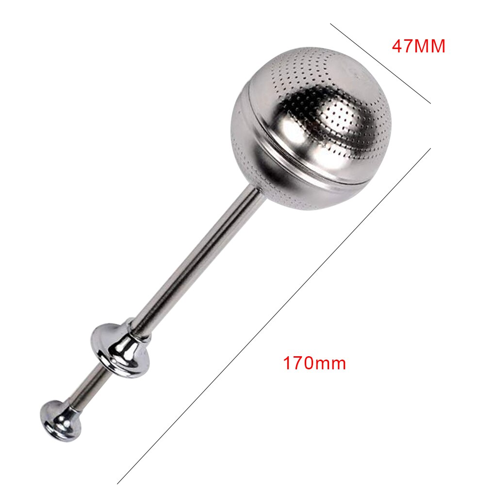 Aço inoxidável portátil push lidar com chá infusor bola de chá micro buraco imprensa filtro de chá folha solta especiarias temperos filtro