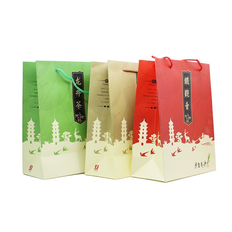 Xin Jia Yi Packaging Tea Bag Filter Paper Roll Brown Paper Shopping Bag with Rope Handle Kraft Paper Bag with Clear Window