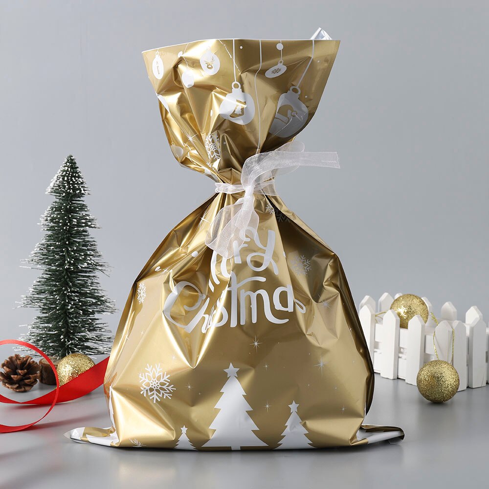 Christmas Sacks Reusable Drawstring Wrap Party Bags Storage Christmas Decorations for Home