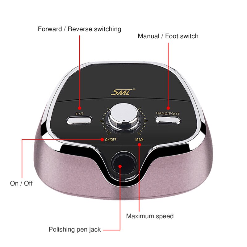 35000RPM SML M3 Electric Nail Drill Machine Electric Manicure Machine Drills Pedicure Kit Ceramic Nail Polish Bit Nail Tools 1