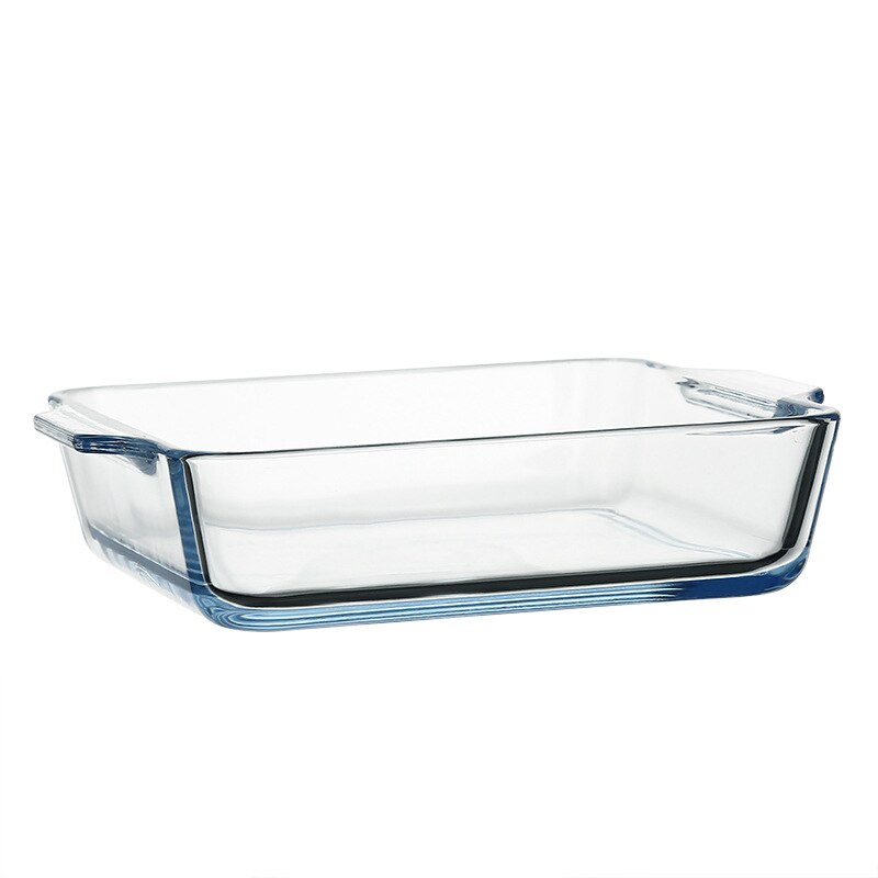 Transparent Microwave Oven Glass Bakeware Saucepan Tray Household Large Capacity Dinner Plate Binaural Storage Tablewar