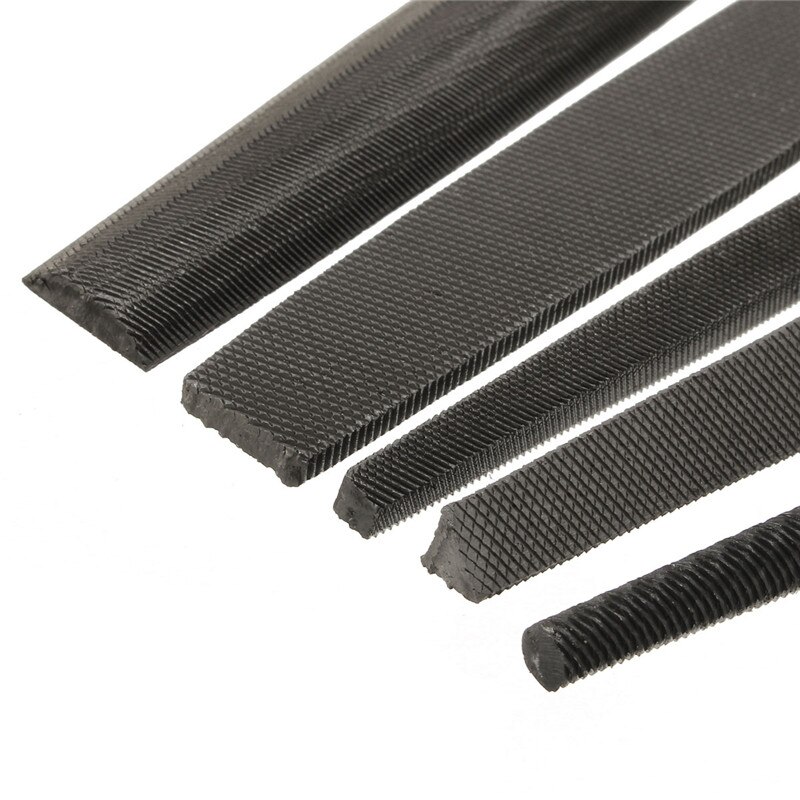 5pcs/set Engineer Metal File 8 Inch 200mm Soft Grip Assorted Half Round Flat SquareTriangle Round Metal File Set