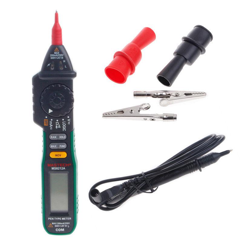 Mastech MS8212A Pen Digitale Multimeter Spanning Stroom Tester Diode Logic Non-Contact
