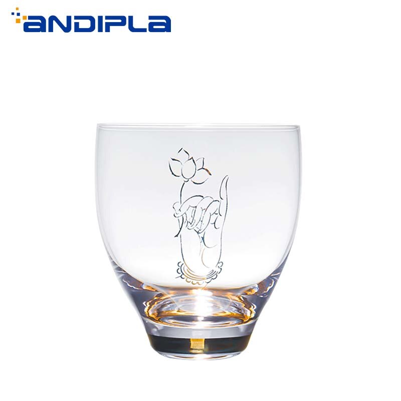150ml glas master cup zen handmålad buddha hand lotus kopp värmebeständig tekopp te skål kung fu te set teware drinkware