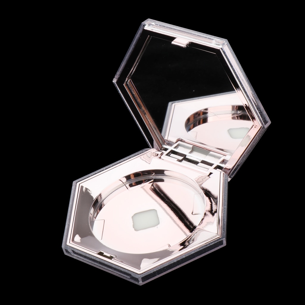 Plastic Sexangular Empty Makeup Blusher Pressed Powder Case Cosmetic Highlight Eyeshadow Container Jar Box