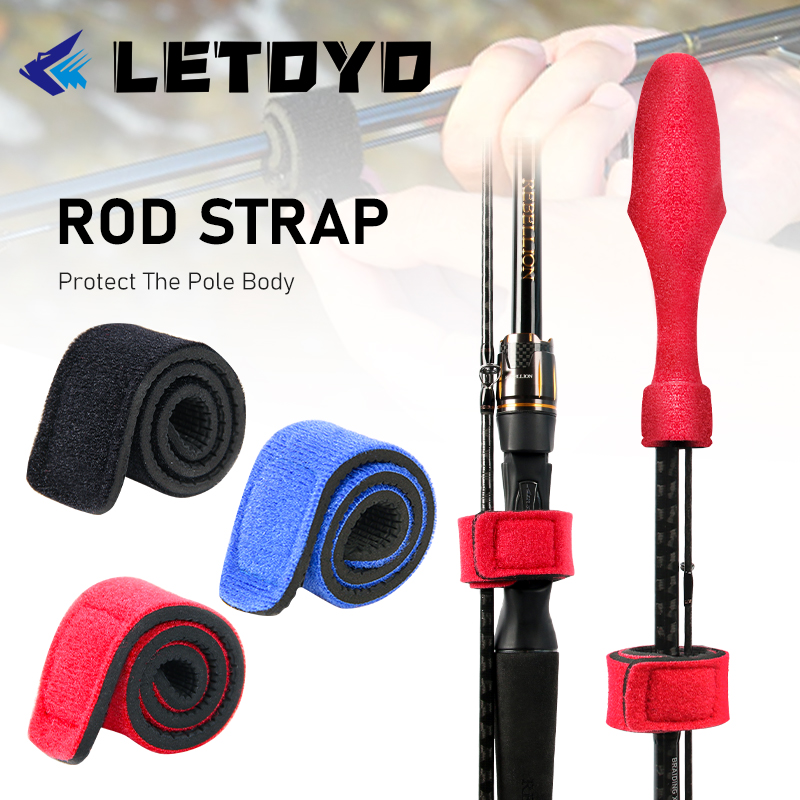 LETOYO 2 4 6 pièces épaissir ferme canne à pêche support ceinture sangle avec bouchons coulée filature canne porte-cravate accessoires de pêche outils