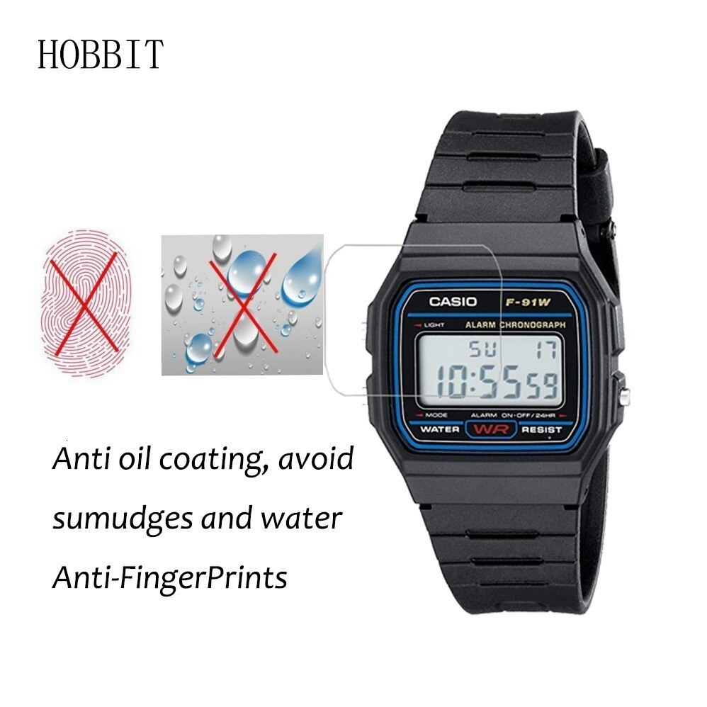 10PACK For Casio Men's Classic F91W-1 Nano Explosion-proof Screen Protector F91W-1 HD Anti-shock Smartwatch LCD Guard Film
