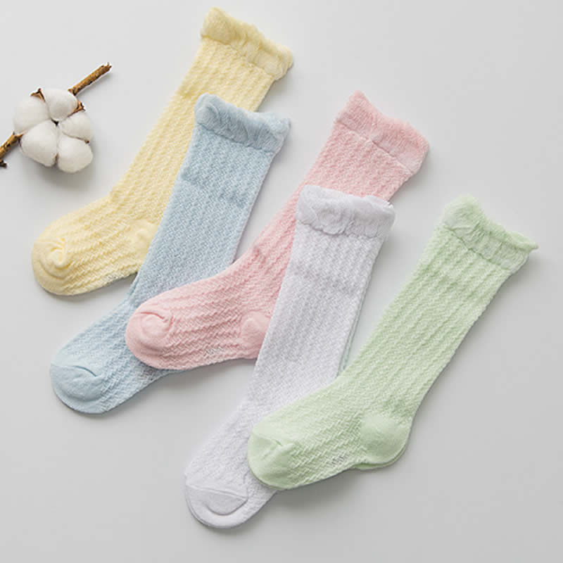 Summer Thin Over-the-knee Socks Anti-mosquito Socks Breathable Kneecap Babies' Children Cotton Socks General Socks Unisex Solid