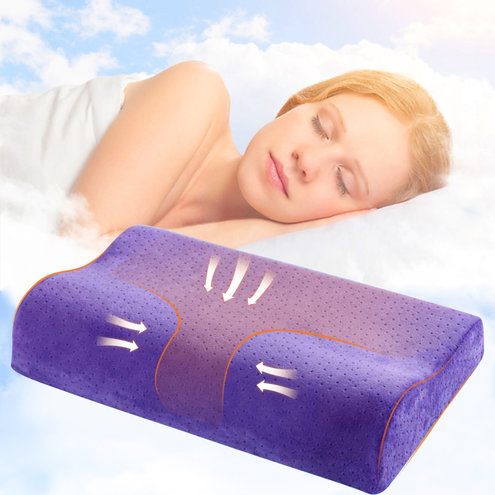 Hukommelseskum pude med solid fløjl pudebetræk voksne halsbeskyttelse til soveværelse livmoderhals sundhed forbedre blød sovende