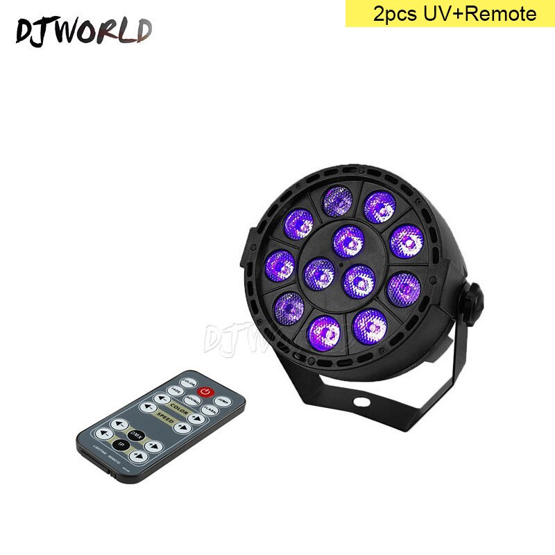 DJworld Lumière de Scène LED - 12x3W RGBW - Contrôle DMX - Angle de Faisceau 15° - 36W - Blanc: Led 12 x 3 violet noir / Prise américaine