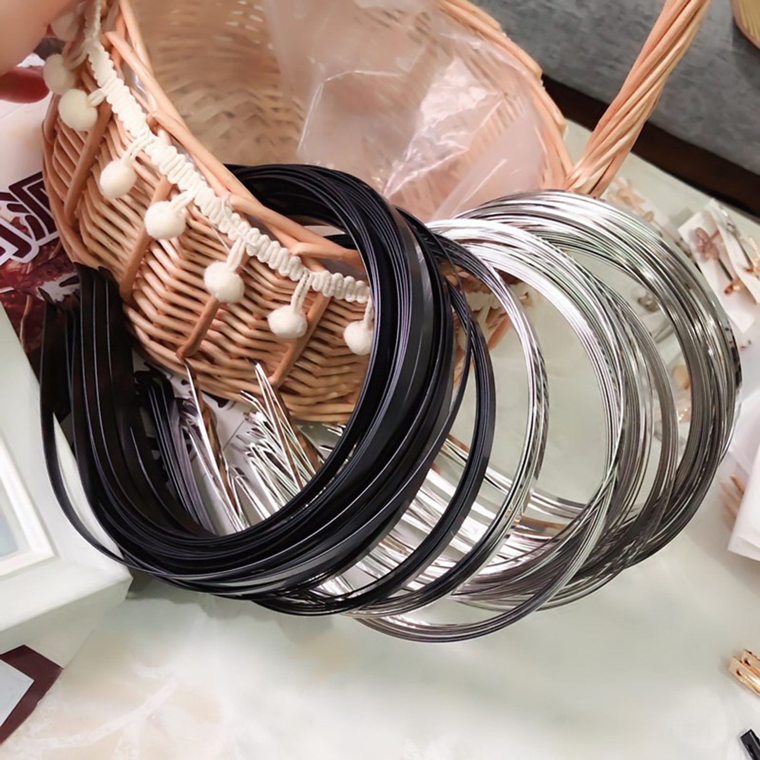 Metal headbands, blank, smooth hairband, diy hairband, solid color, thin, large headbands for men and women, jewelry hair accessories