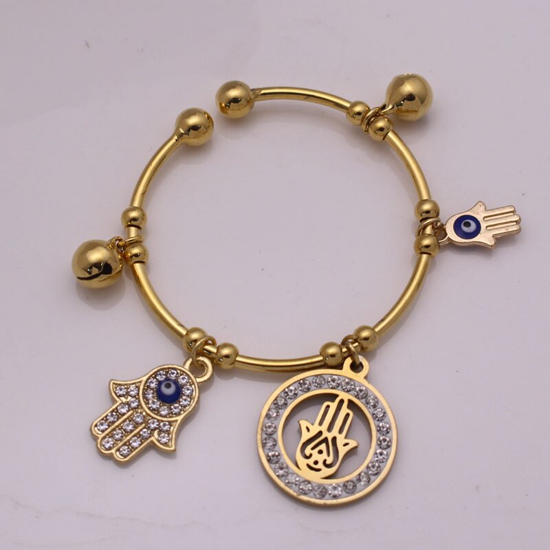 Musulman turc mauvais oeil hamsa main de fatima cuivre bébé enfant Bracelets