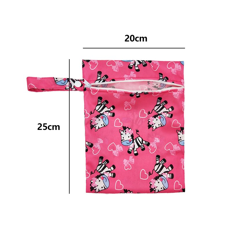 Printed pocket diaper bag waterproof reusable wet bag PUL travel wet dry bag minimum size 25x20cm diaper bag