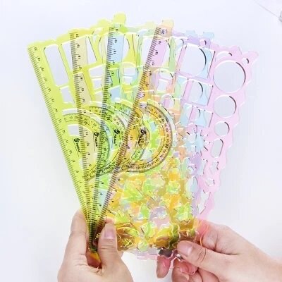 Tabla multiusos para niños con regla de flores, aprendizaje, papelería, suministros de pintura, dibujo, Unisex, Plástico