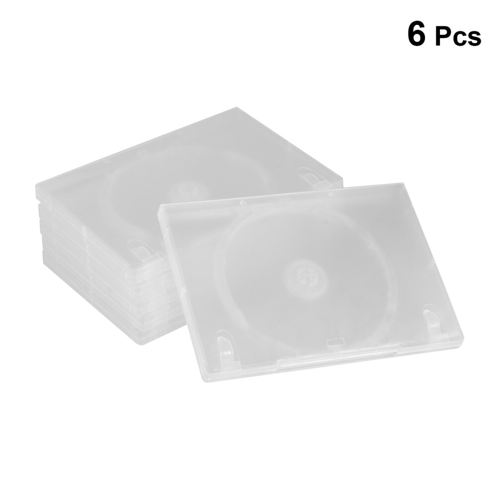 6PCS Storage Box Transparent Case Package Portable for Home Cinema - Single Disc