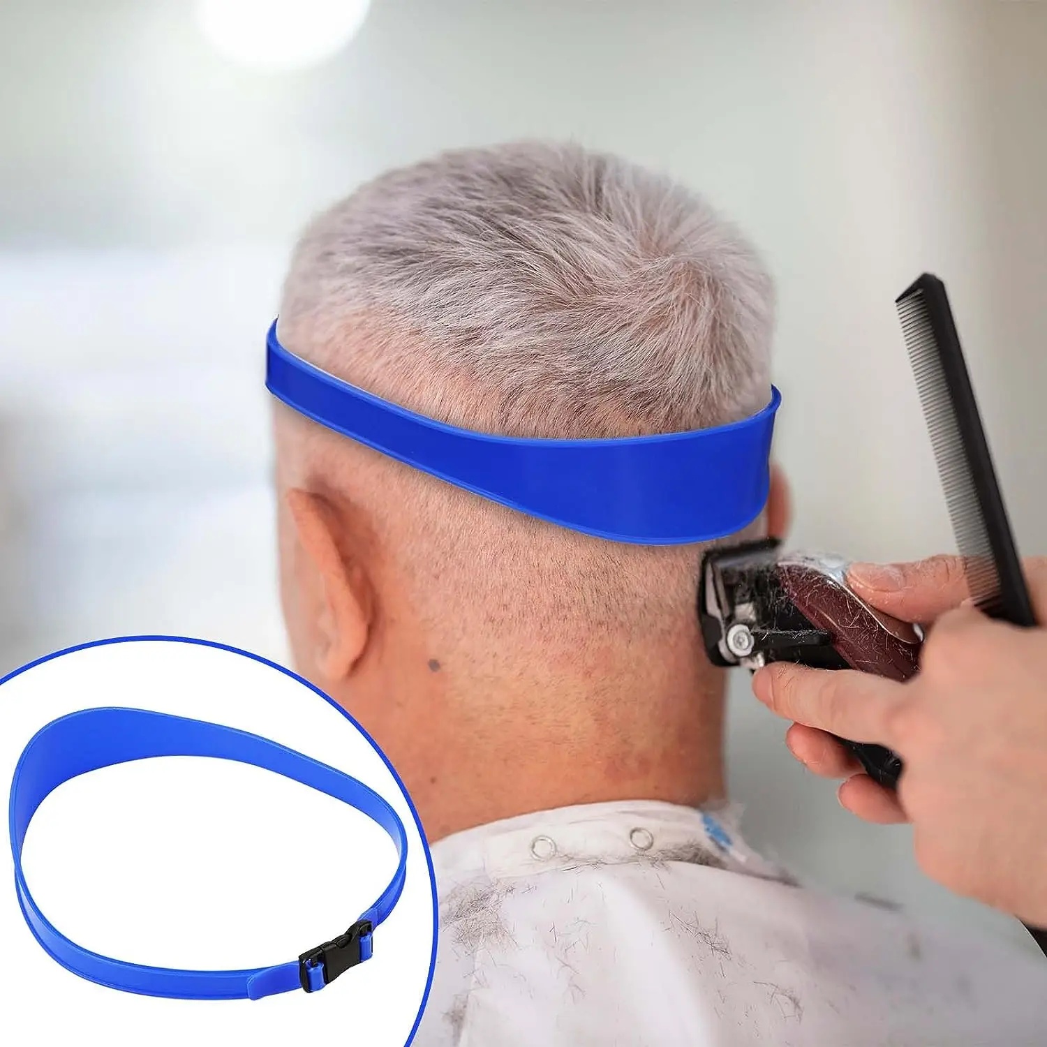 Justerbar hårklipning til hjemmet hjemmeklipning buet pandebånd silikone halsudskæring barberingsskabelon hårklipningsguide hårstyling