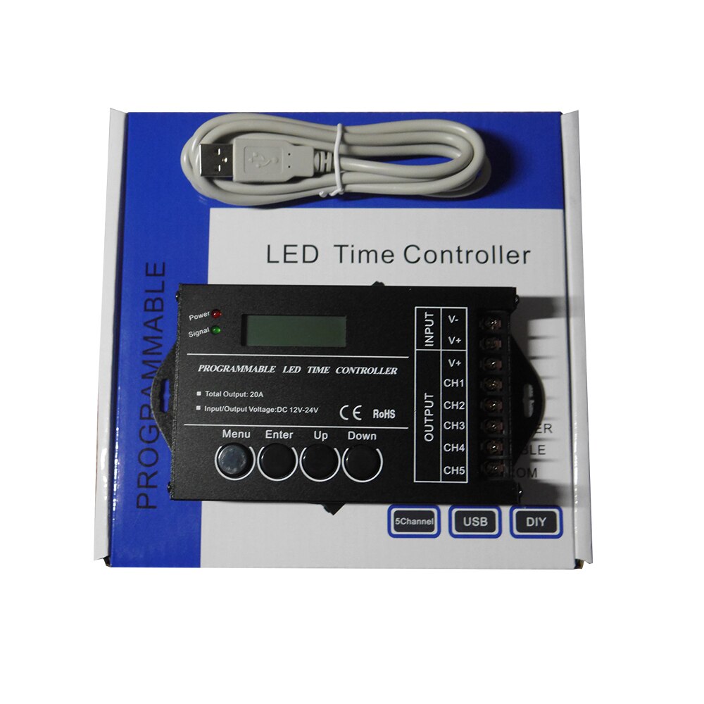 TC420/TC421 Rgb Led Controller Tijd Programmeerbare DC12V/24V 5Channel Totaal Uitgangsvermogen 20A Gemeenschappelijke Anode programmeerbare