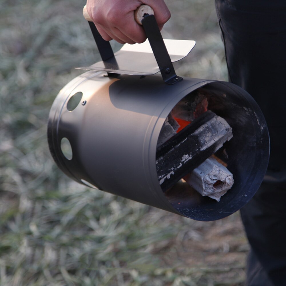 Barbecue Houtskool Lood Brandende Licht Buis Barbecue Schoorsteen Starter Houtskool Grill Staal Rapid Quick Fire Aansteker Outdoor