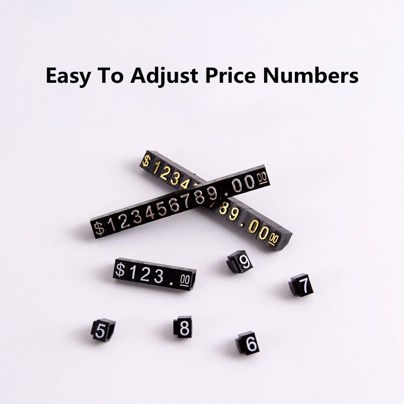 10 Strips 3*5mm Mini Price Cubes Assembly Blocks Combined Number Digits Tag Sign Watch Jewelries Pop Pricing Display Stand Frame