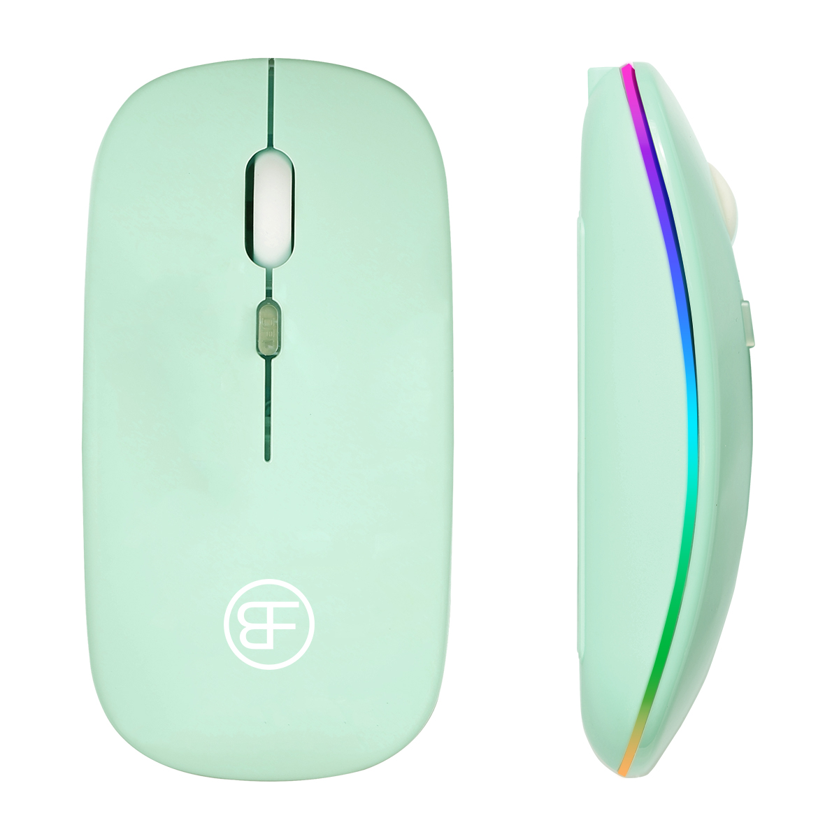 Wireless Mouse Rechargeable RGB Mice Wireless Computer Mouse LED Backlit Ergonomic Gaming Mouse For Laptop PC: Mint