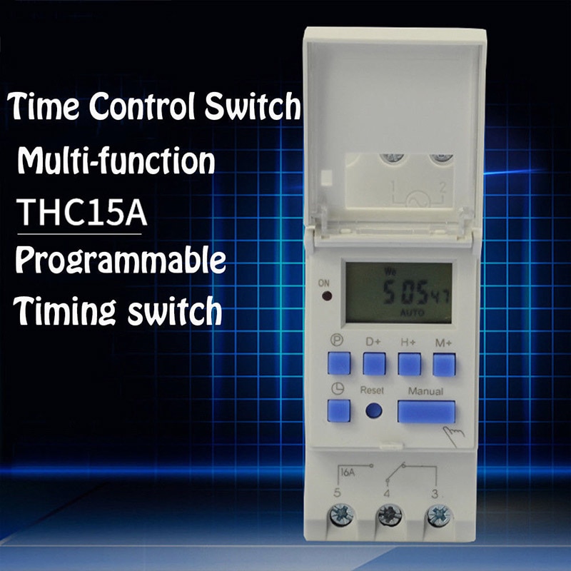 THC15A Digital Timer Switch Relay Control LCD DIN Programmable QJS Shop