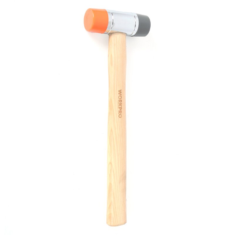 WORKPRO Wooden Handle Installation Rubber Hammer Rubber Hammer Wooden Handle Zinc Alloy Double-sided Installation Hammer W041053: Default Title