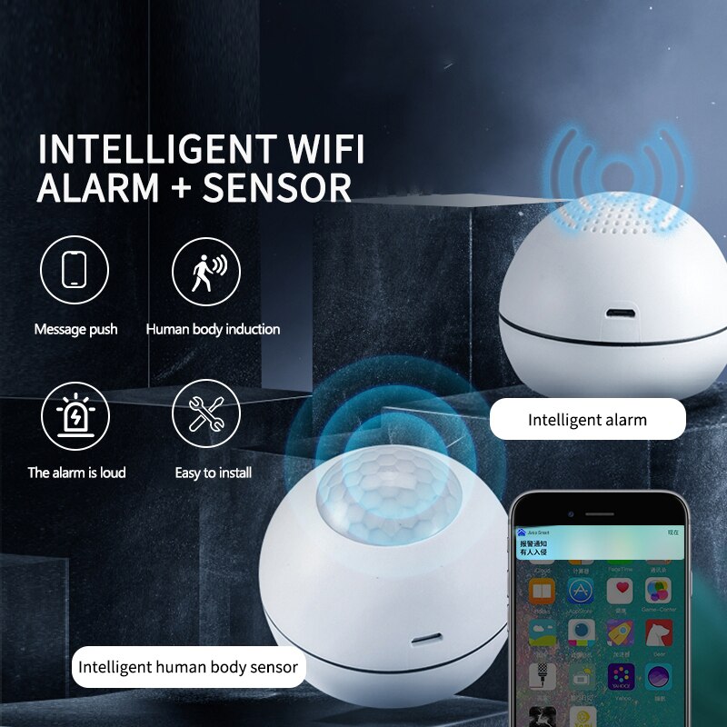 Smart Motion Sensor Alarmsysteem Smart Home Security Full Time Wifi Pir Monitoring Smart Afstandsbediening Menselijk Lichaam Tuya App