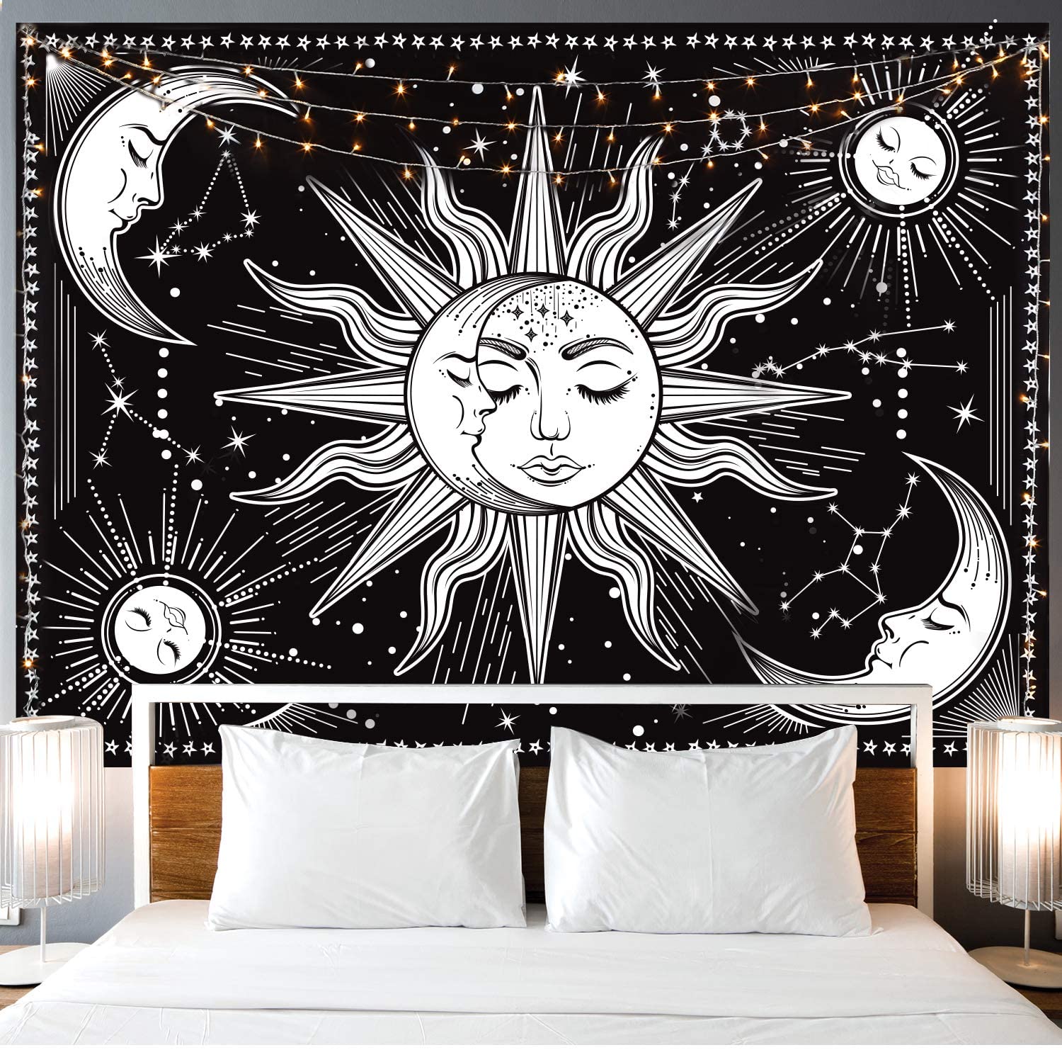 LUCKYYJ Wall Tapestry - Black Tapestry Wall Hanging as Wall Art and Home Decor for Bedroom, Living Room, Dorm Decor