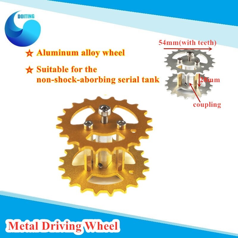 Aluminum Alloy Metal Driving Wheel Non-shock-aborbing Driving Wheel for Toy Tank Track Caterpillar Car Chassis Tracked Crawler