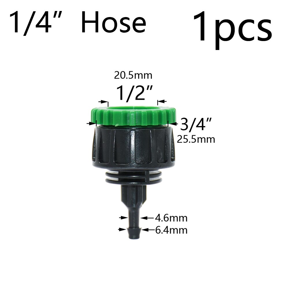 Garden Quick Coupling Adapter with 1/4 (ID 4mm) or 3/8 inch (8mm) Barbed Connector for Irrigation Garden Watering Greenhouse: Red